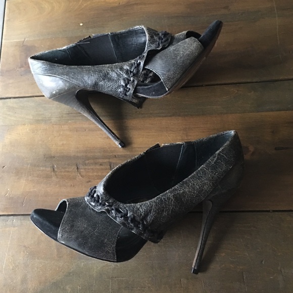 All Saints Shoes - All Saints steampunk leather flap heels